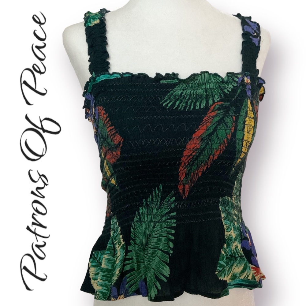 Anthropologie Patrons Of Peace Tropical Print Green Medium